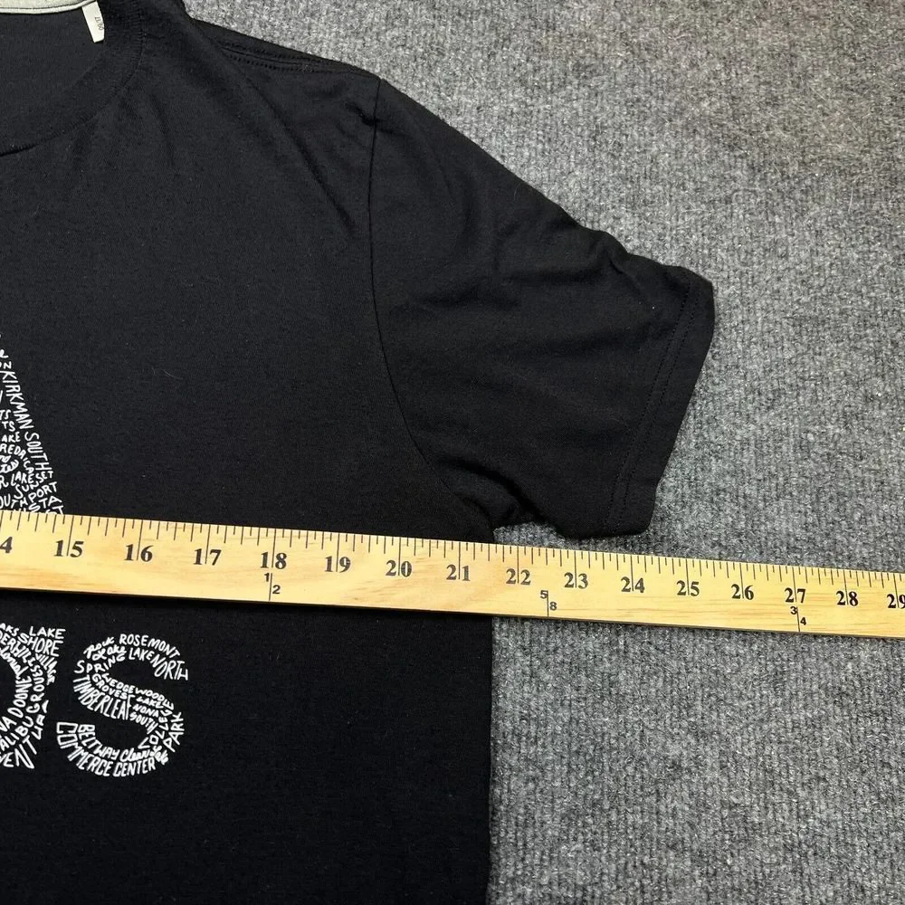 Adidas Orlando Three Stripe T Shirt Adult Size Large L Black Performance Tee‎